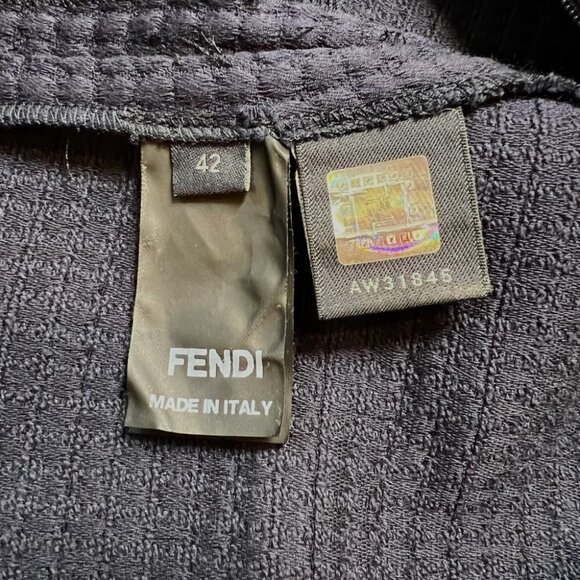 Fendi Navy Blue Silver Crystal Detail Sheath Dress $1750 - Picture 12 of 17